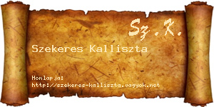 Szekeres Kalliszta névjegykártya
