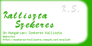 kalliszta szekeres business card